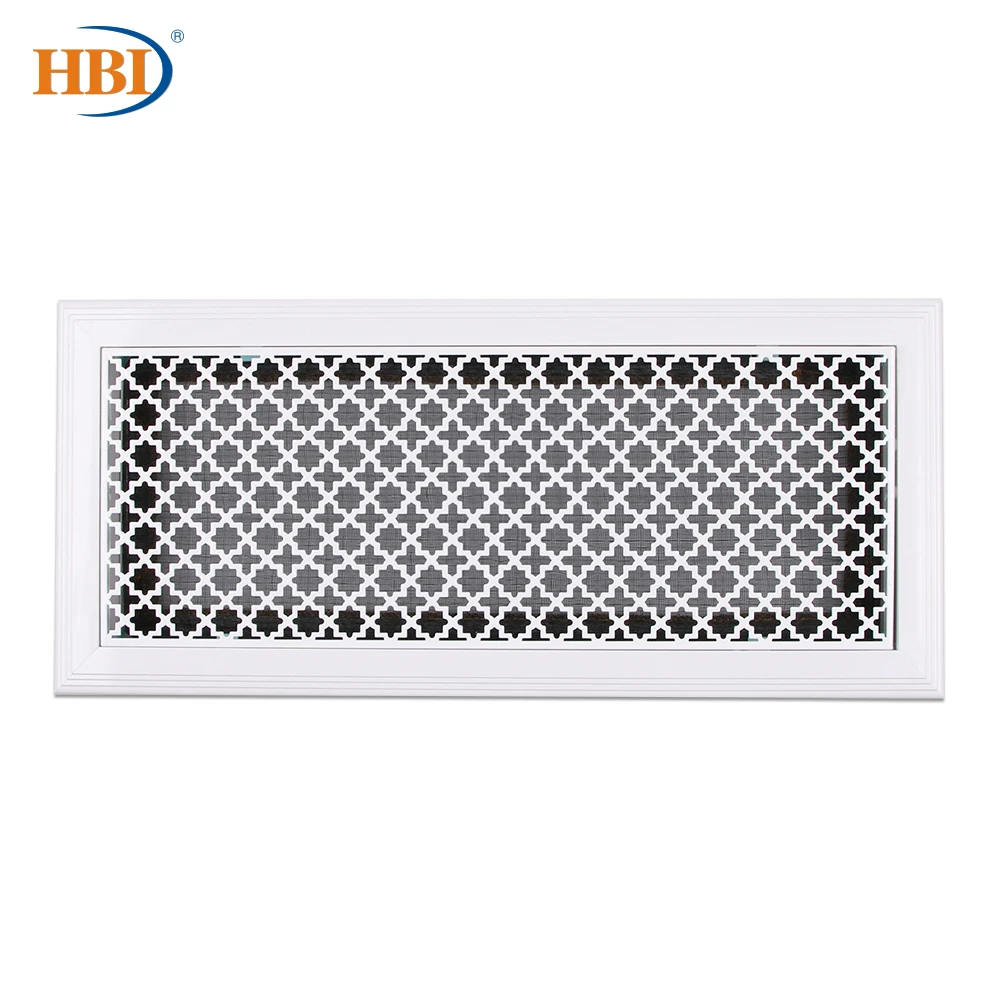 

HBI 500mm*200mm Star-Pattern White Rectangular Plastic Frame Steel Decorative Return Air Grille Vent Retro Style Air Register