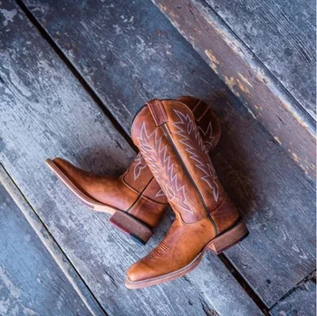 

Men's Shoes New for 2020 High Quality Men Pu Leather Safety Fashion Boots Male Vinage Classic Cowboy Boots Soulier Homme 4M686