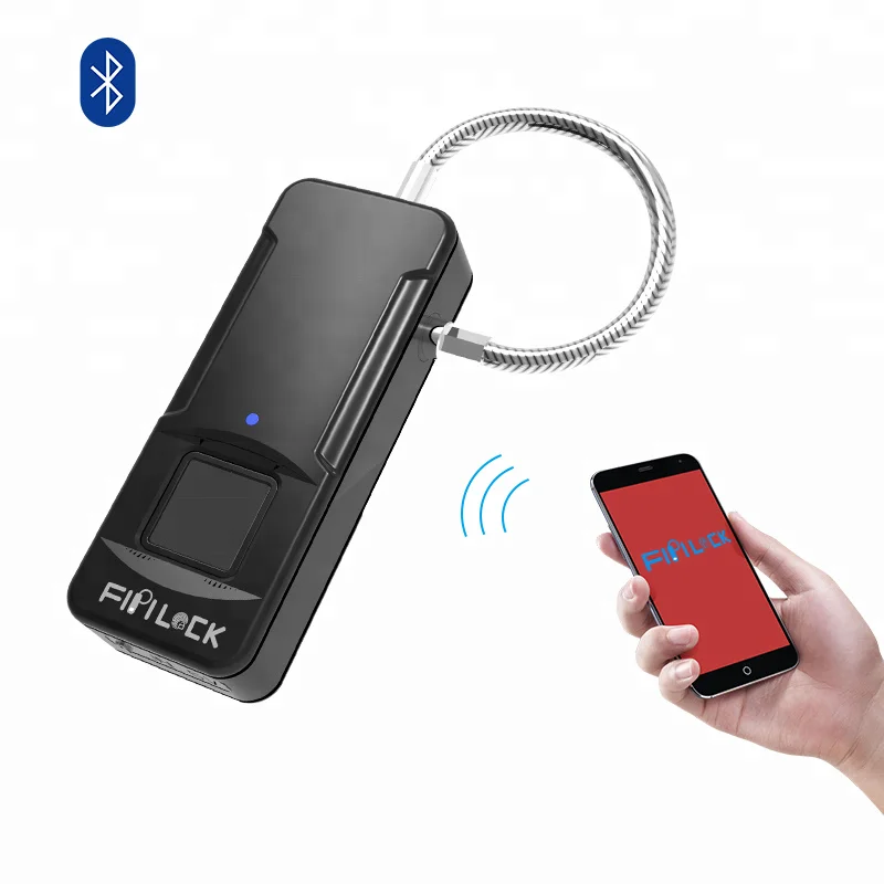 Ceny Fipilock Bluetooth blokada z użyciem linii papilarnych Keyless USB akumulatorowa walizka do drzwi blokada antykradzieżowa kłódka na odcisk palca z kablem