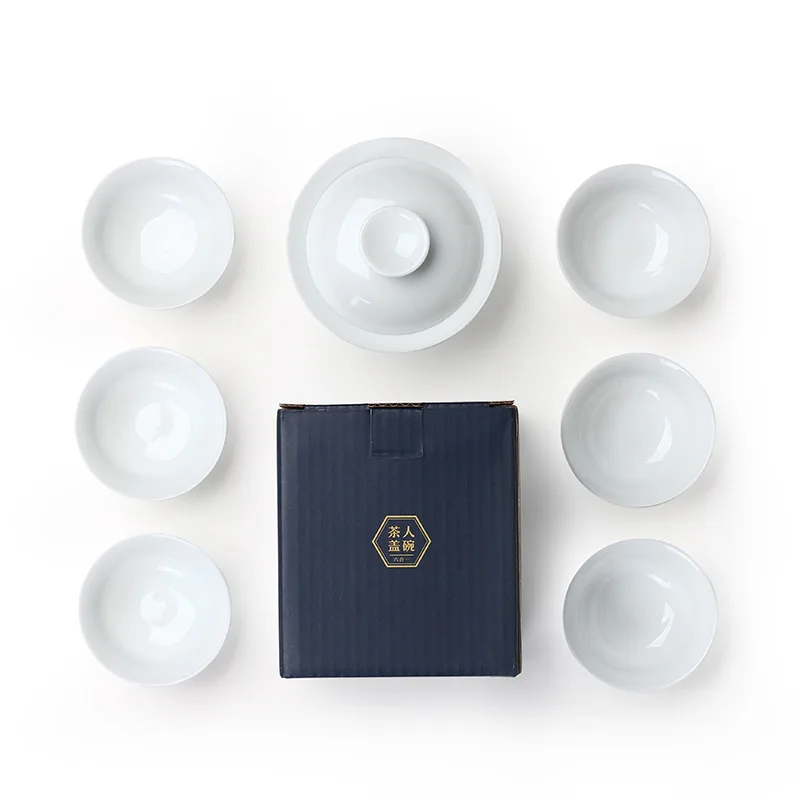 Высокое качество, чайный набор Gaiwan, включая 1 шт., чайный набор gaiwan 6 шт., чайные наборы из белого костяного фарфора, чайный набор, чайный набор для путешествий