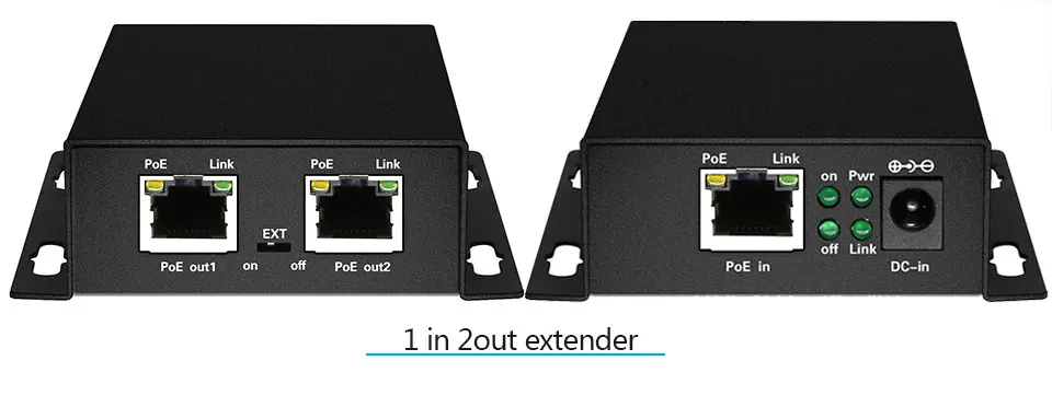 Poe, сетевые коммутатора Ethernet WiFi удлинитель для питания по Ethernet 250 м с 1 портом 10/100 м Rj45 вход 2 порта 10/100 M Rj45 выход