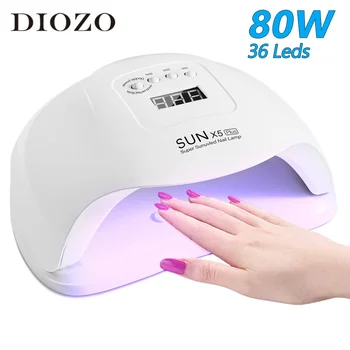 

SUNX5 Plus 80W LED UV Lamp For Manicure With 36 Beads 4 Smart Timer Auto Sensing LED Nail Lamp Dryer Curing Gel Manicure Machine