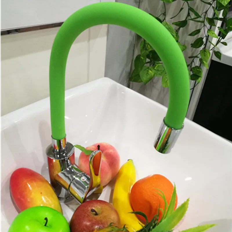 Красочная силиконовая трубка гибкий шланг кухонный кран поворотный кран на 360 градусов фильтр водопроводной кран Torneira Cozinha 5 цветов на выбор