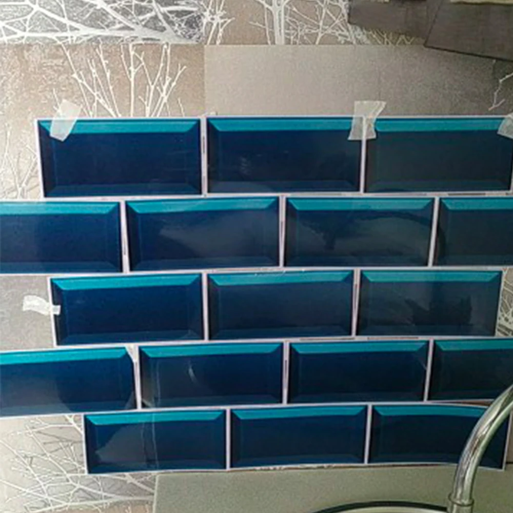 Funlife20x10cm vintage Αδιάβροχα αυτοκόλλητα πλακιδίων Turquoise Terrazzo κόλλα πλακιδίων τοίχου κουζίνας Αυτοκόλλητα για διακόσμηση σπιτιού και καταστήματος