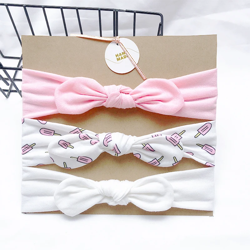 baby accessories 3pcs/lot Solid Nylon baby headband Bow Headbands For Cute Kids  Indian Turban Knot Rabbit Cotton Kids Hair Accessories accessoriesdiy baby 