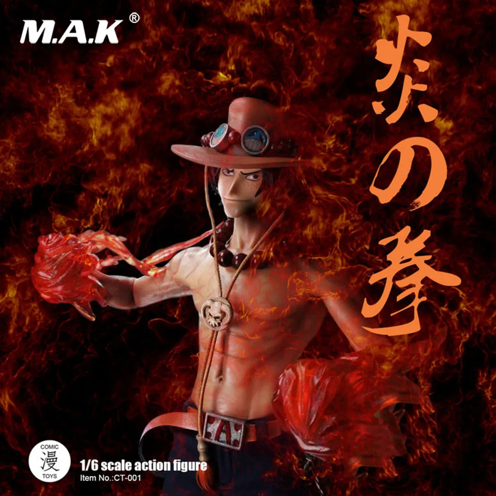 

For Collection TOYSDAO CT-01 1/6 Scale Full Set One Piece Portgas·D·Ace FIREMAN Action Figure Model for Fans Gifts