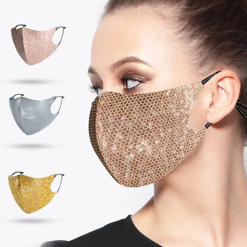 

2pcs spring breathable star mask washable mosaic bronzing air layer space cotton mask three-dimensional mask