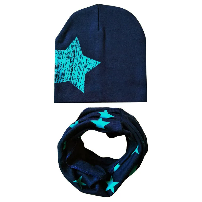 Baby Hat Scarf Gloves Autumn Winter Cap Star Beanie Warm Hats for Children Neck Warmer | Детская одежда и обувь