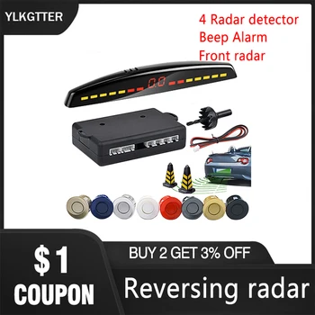 

YLKGTTER High Quality Parking Assistant 7 Distance Levels 4 Front Radar Detectors Beep Alarm For Car SUV MPV Suit for Any Color
