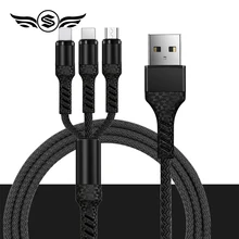 3 в 1 USB кабель для XS X 8 7 6 11 pro зарядное устройство Micro USB кабель для Android USB TypeC кабели для мобильных телефонов для samsung S9