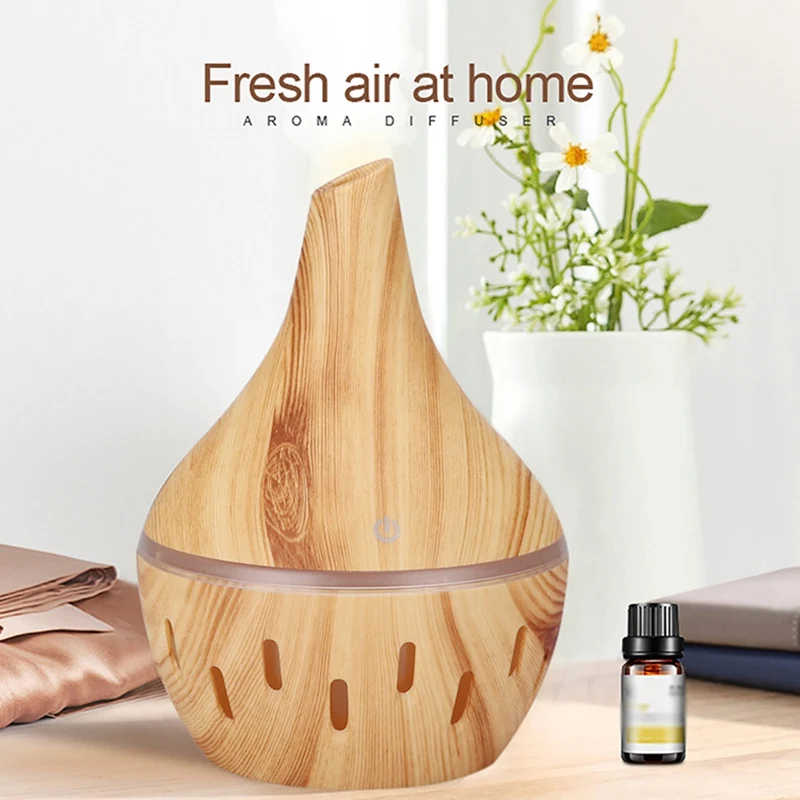 

USB Wood Grain Essential Oil Diffuser Ultrasonic Air Humidifier Household Aroma Diffuser Aromatherapy Mist Maker with Light