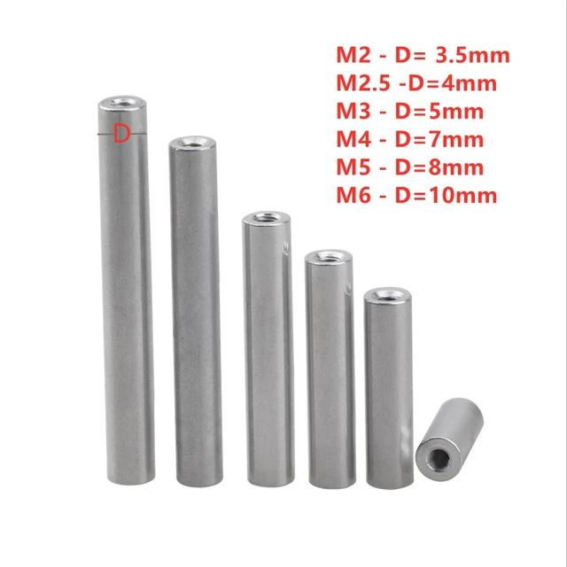 5-10pcs Aluminum Spacer Rods M2 M2.5 M3 M4 M5 M6 Round Aluminum