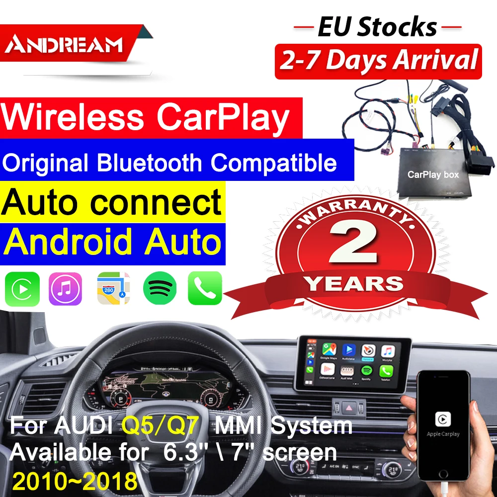 Plug& Play Android Авто Carplay для AUDI Q5/Q7 Беспроводная система carplay audi MMI Carpaly AirPlay/OEM обновление экрана