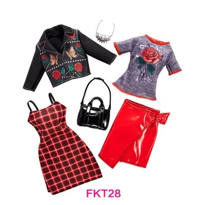 Оригинальные куклы Барби микс модная одежда наряды платье elega кукла обувь набор игрушки для девочек Детские аксессуары для игры дома Вечерние - Цвет: FKT28