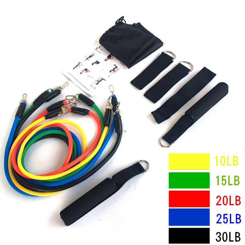 

11Pcs Resistance Bands Set Expander Yoga Exercise Fitness Rubber Tubes Band Stretch Training Home Gyms Workout Elastic Pull Rope