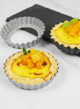 

4 Inch Removable Bottom Quiche Pans, Non Stick Mini Tart Pans, Set of 5