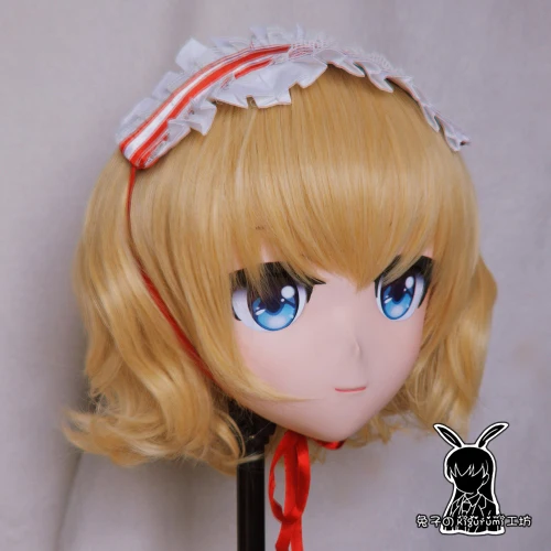 Кролик 55) Полная Голова кроссдресс Девушка BJD кукольная маска TouHou проект COS мультфильм аниме Реалистичная силиконовая Алиса Косплей Маска кигуруми трансвестит