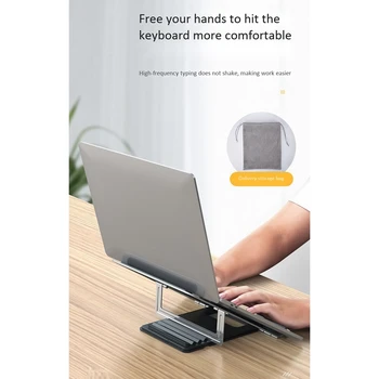 

Laptop Stand 4-Stage Regulation Adjustable Portable Notebook Holder Aluminium Riser for Laptops/Tablets Up to 15.6Inch