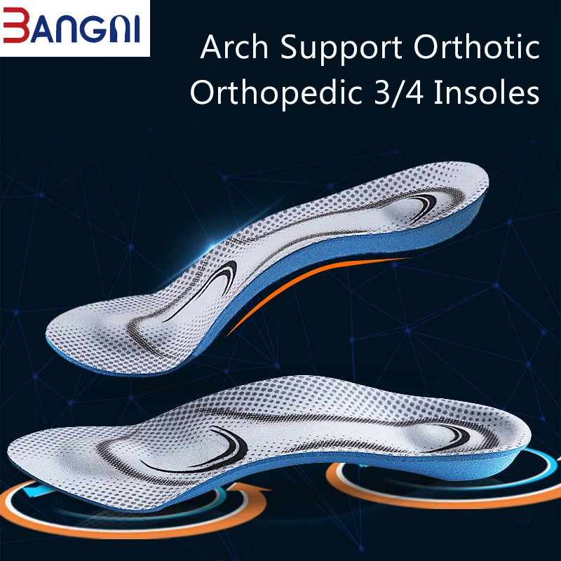 

3ANGNI Orthotic Arch Support 3/4 Insoles Mild Flat Feet Memory Foam Insert Soft Message For Man Woman Shoes