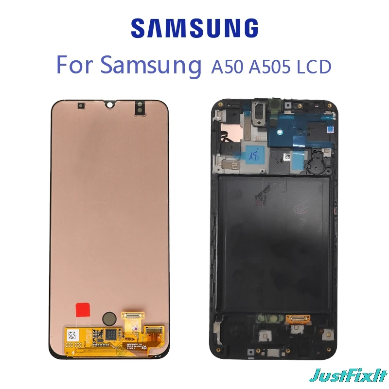 Супер Amoled для samsung Galaxy A50 SM-A505FN/DS A505F/DS A505 ЖК-дисплей кодирующий преобразователь сенсорного экрана в сборе с рамкой