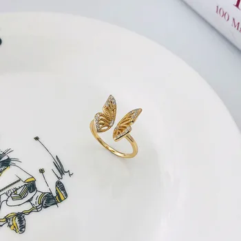 

Open Butterfly Ring Silver 925 Jewelry Party Zircon Gold Ring 925 Sterling Silver Rings For Women Anillos Plata 925 Para Mujer