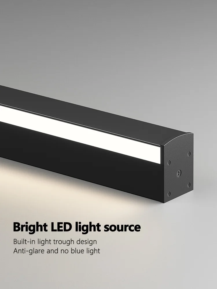 Black LED bedroom bedside wall lamp minimalist living room aisle sofa background wall ceiling lamp one word long 5
