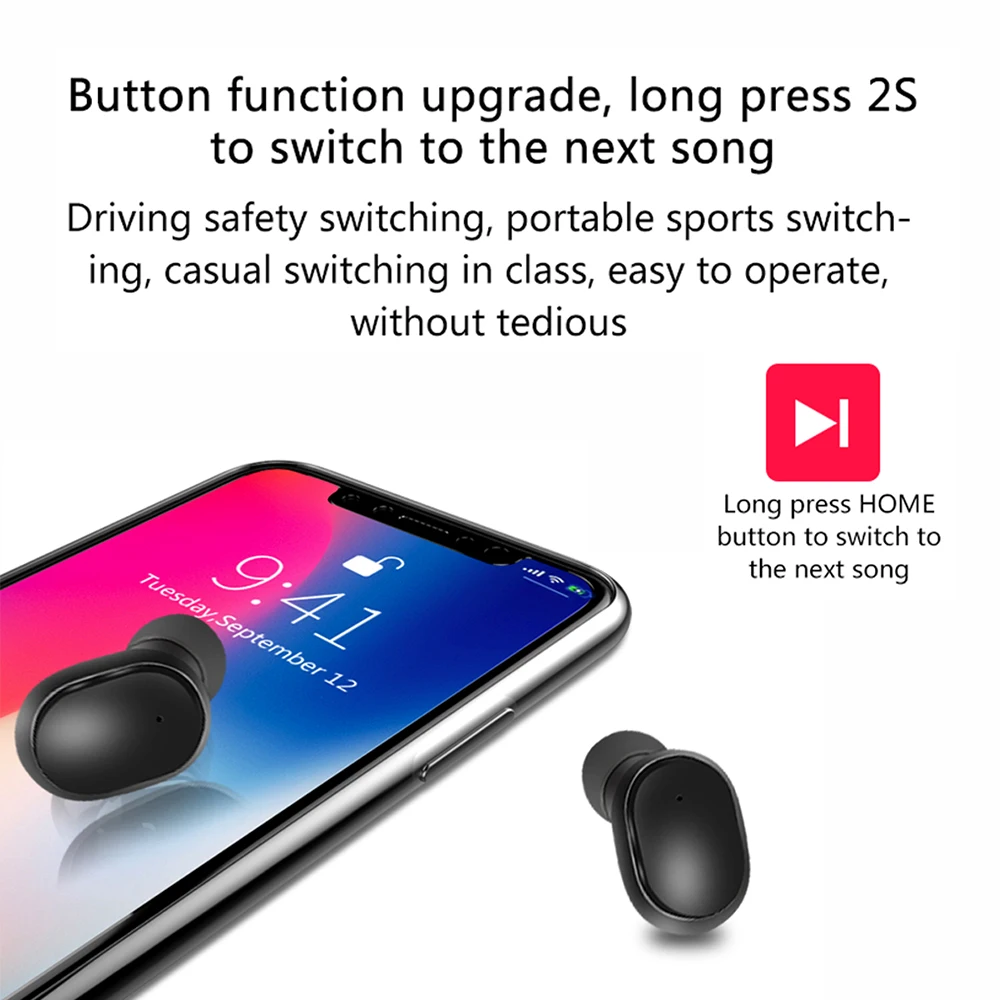 A6L TWS беспроводные наушники для Redmi Airdots светодиодный дисплей Bluetooth V5.0 гарнитуры для iPhone huawei samsung pk A6S TWS