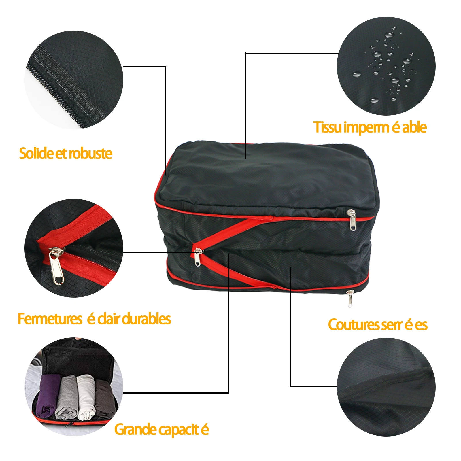 Sac de rangement de voyage compressible, cubes d'emballage, valise de  voyage pliable, sac à main, bagage, essentiel d'évaluation - AliExpress