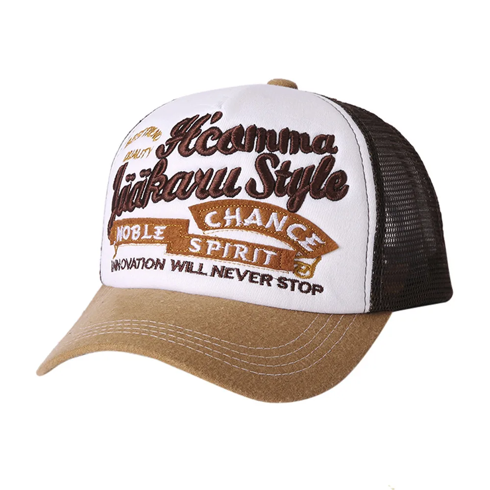 Gorra hombre, хип-хоп бейсболка с сеткой, мужская, для взрослых, солнцезащитная Кепка, Snapback, дышащая, с буквенным принтом, шапки для мужчин, хип-хоп, унисекс