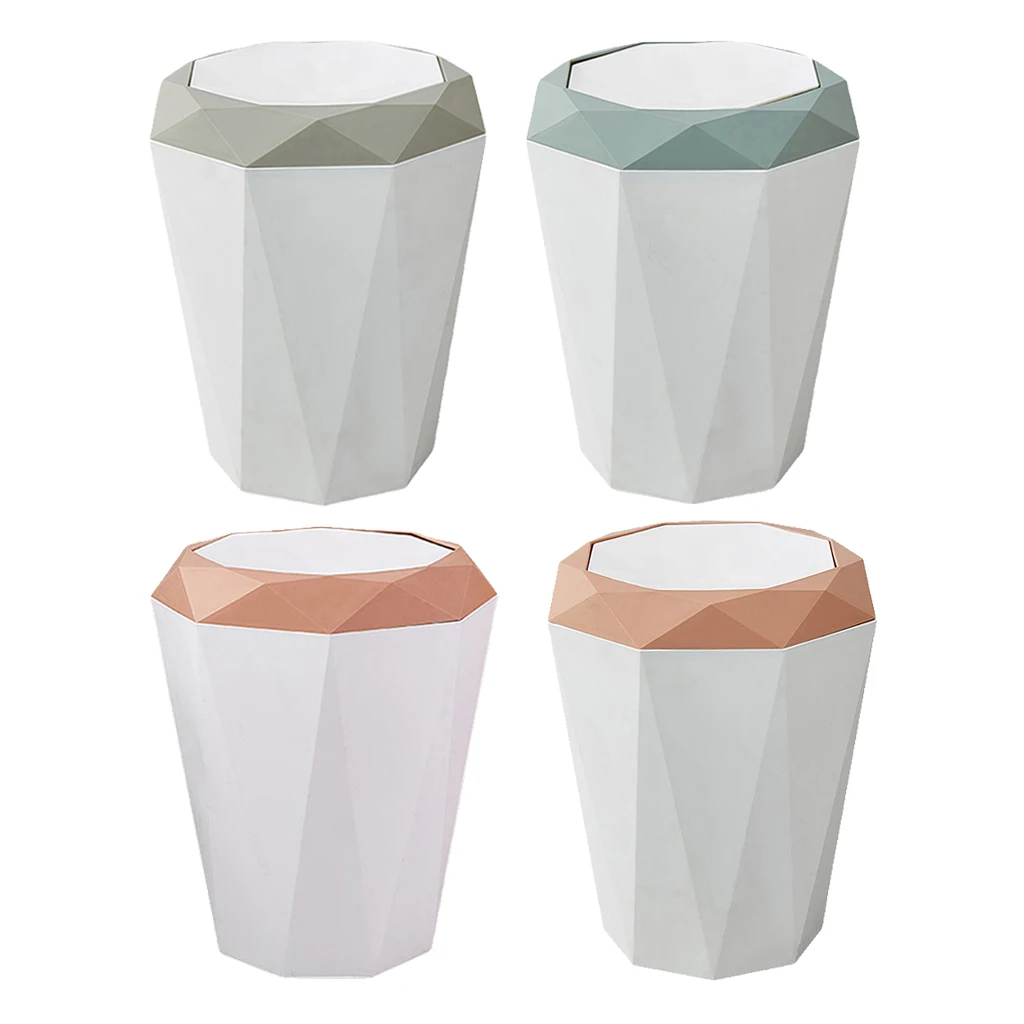 Modern Simple Home Rubbish Bin Trash Can Plastic Waste Rubbish Garbage Bin Wastebasket Trash Can Office Living Room