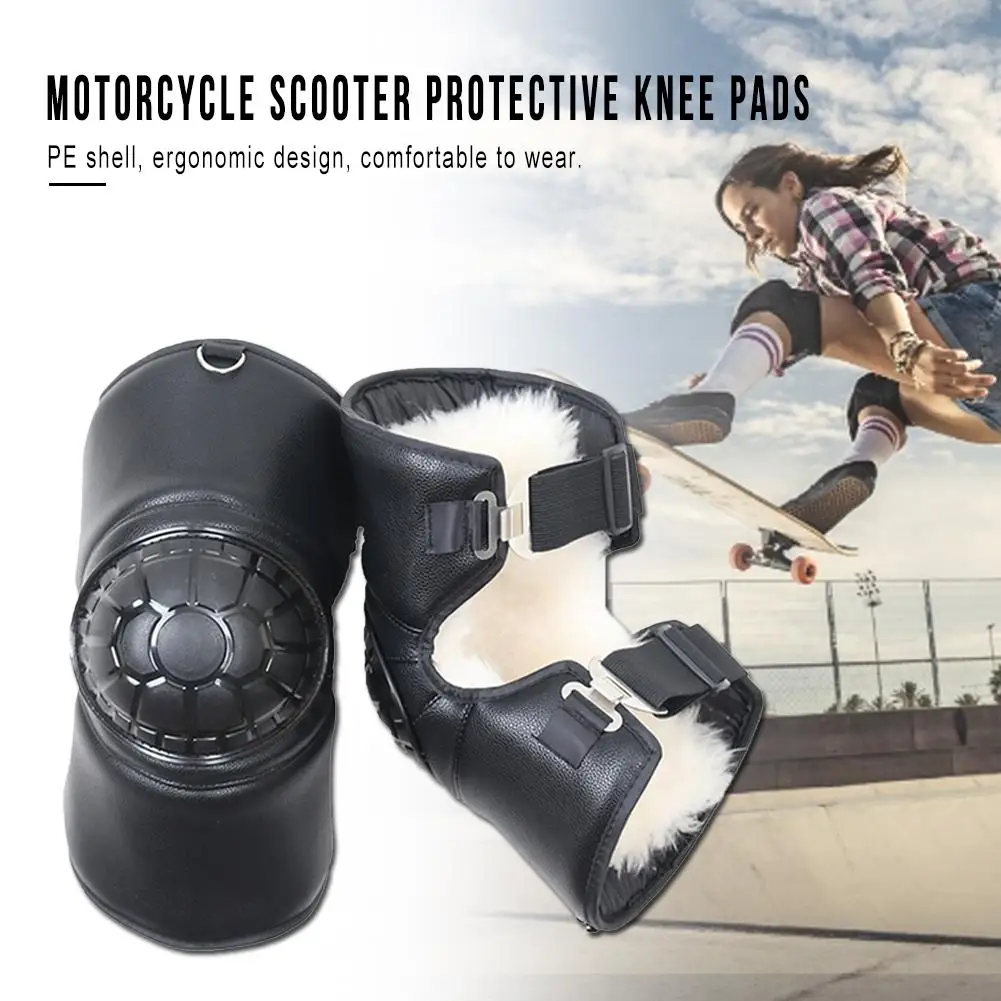 

Motorcycle Wool Knee Pads Scooter Warm Shatter-Resistant Thick Windproof Cold Leggings Riding Gear Equipment Protective Knee Pad