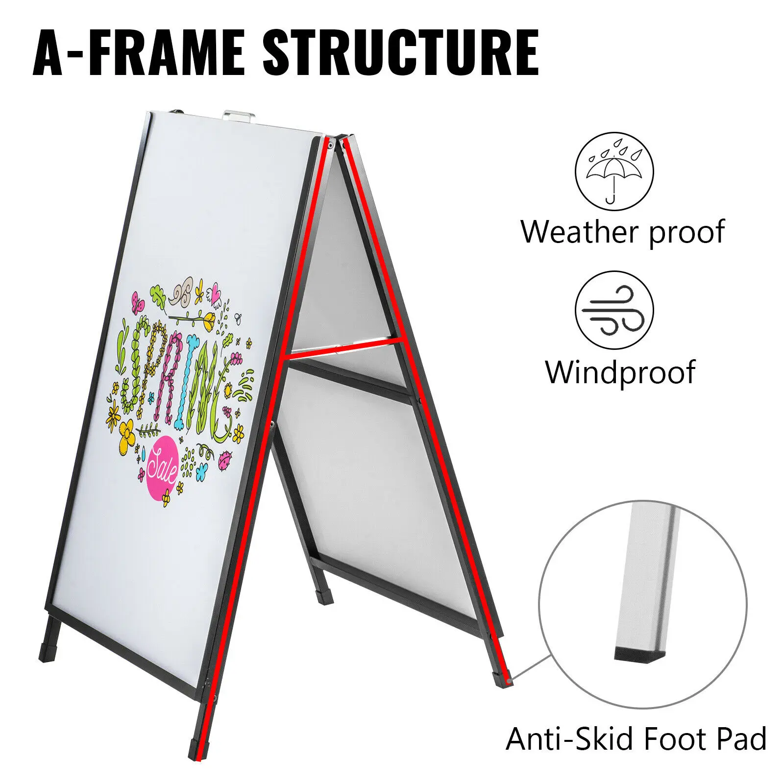  A Frame Sign Poster Board, 24x36 Inch Sandwich Board