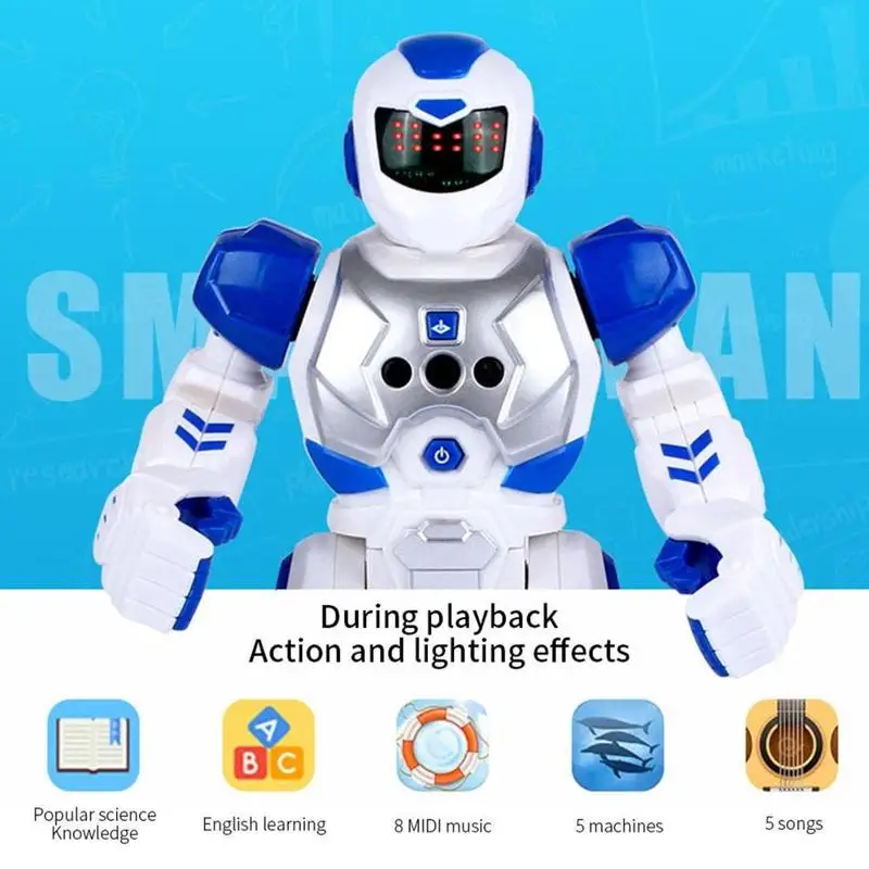 Bluetooth RC Robot Toy Mechanical Intelligent Robotics Dancing Singing Gesture Sensing Recording Robot Children Toys
