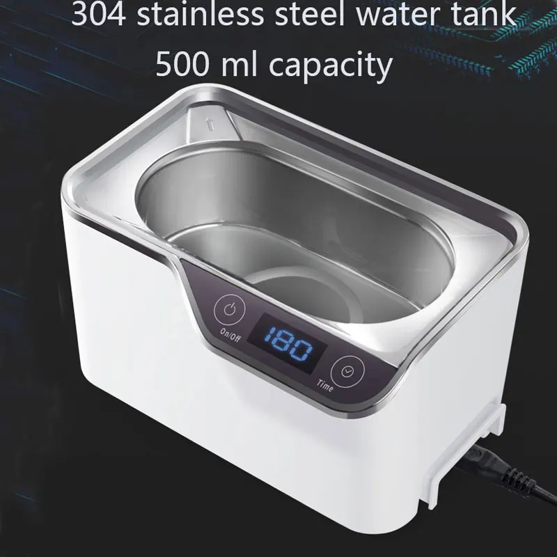 US $104.19 TINME Ultrasonic System Watch Jewelry Cleaning Tool 500ml Water Line Touch Operation Smart Timing Low Noise Design Portable