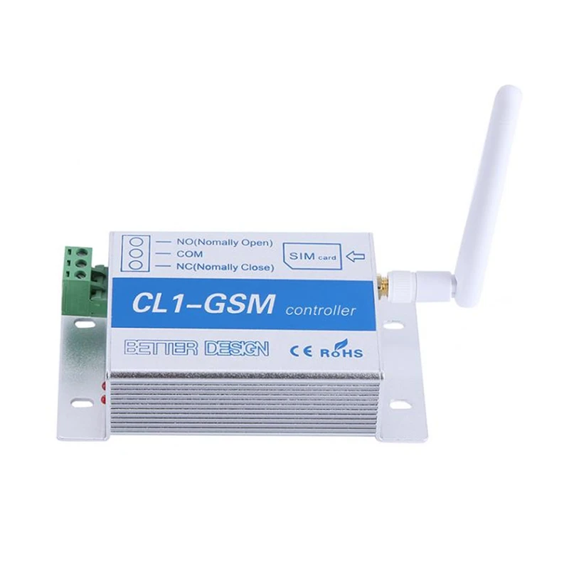 

Cl1-Gsm Wireless Remote Control Relay Switch Sms Smart Home Security System Switch Silver + Blue Aluminum Alloy Eu Plug