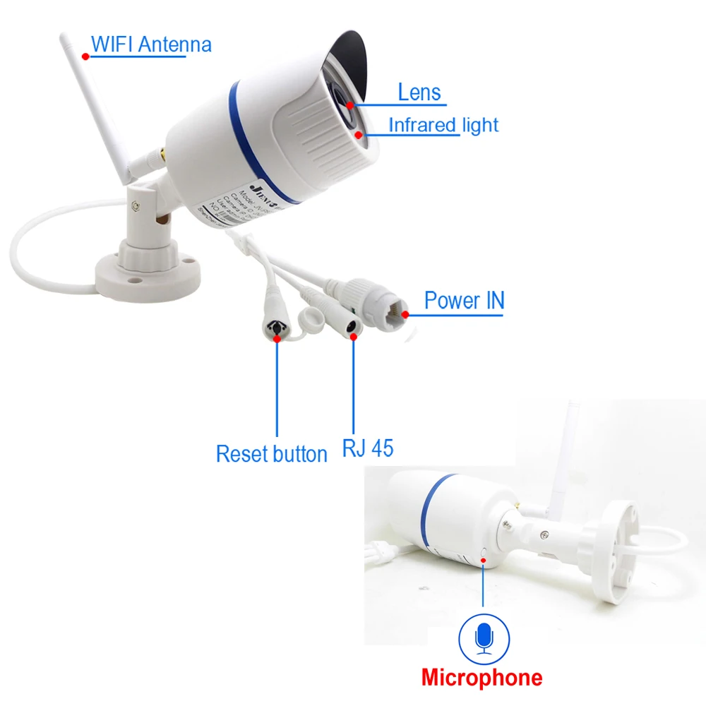JIENUO 5MP Wifi Camera IP 1080P High Definition Outdoor Waterproof Audio Cctv Security Surveillance Wireless Onvif Home Camera