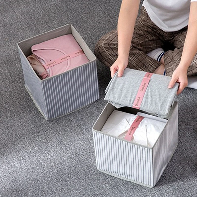 Multifunctional Clothes Toy Book Debris Organizer Home Wardrobe Storage Box Simple Non-woven Folding Storage Boxes
