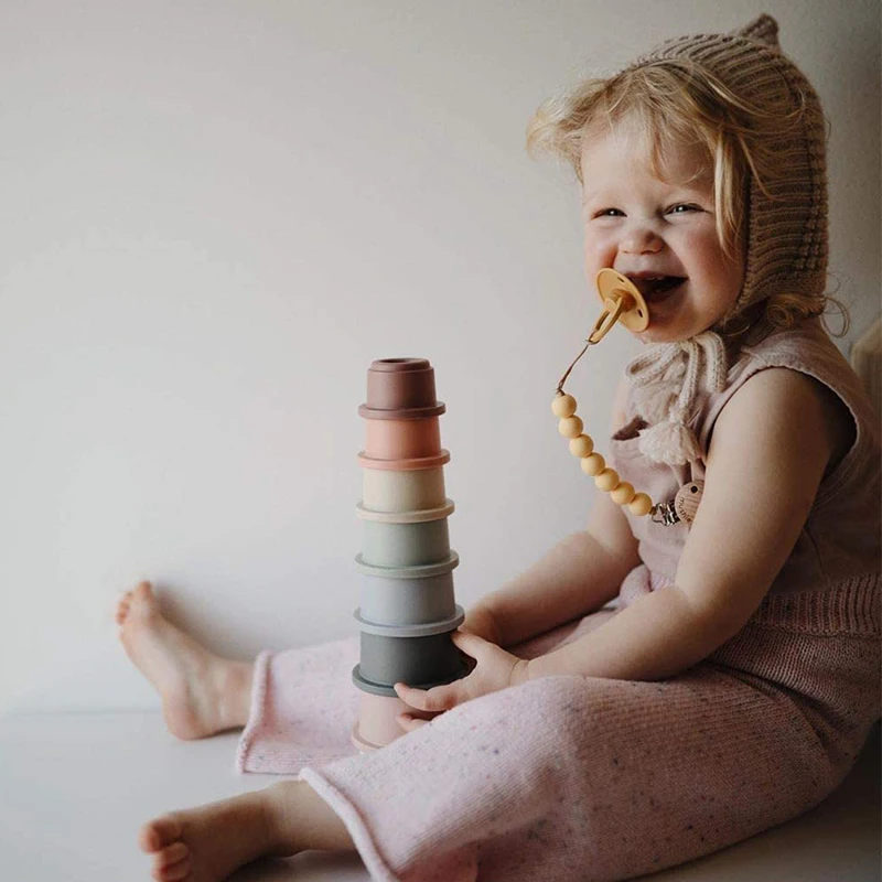 Baby Toys Stacking-Cups Montessori Educational Toddler 1-Year-Old Children 13 for Gift