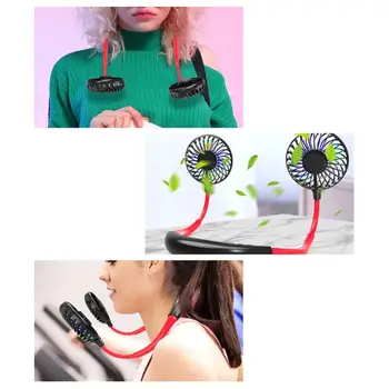 

Wearable Fan Led Luminous Fan Neck Fan USB Rechargeable Adjustable Cooling Fan For Outdoor Travel Style Tool