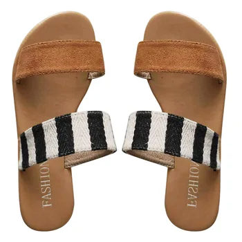 

1pair Indoor Round Toe Platform Wedge Walking Summer Beach Daily Women Slippers Fashion Home Elastic Band Casual Flat Heeled