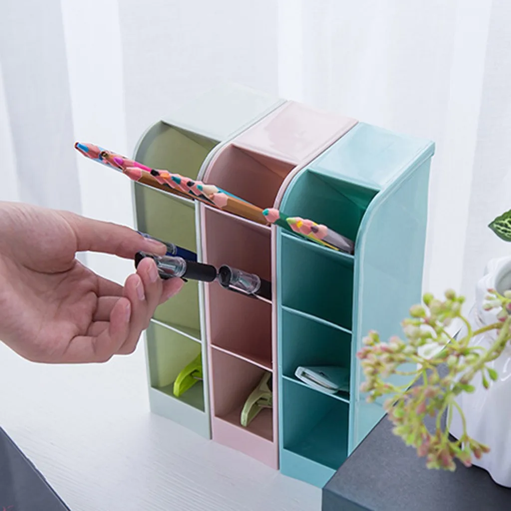 Pencil Pen Holder Stationery Desk Container Storage Box Office Desktop Organizer Dropshipping Accessories tool Christmas decora