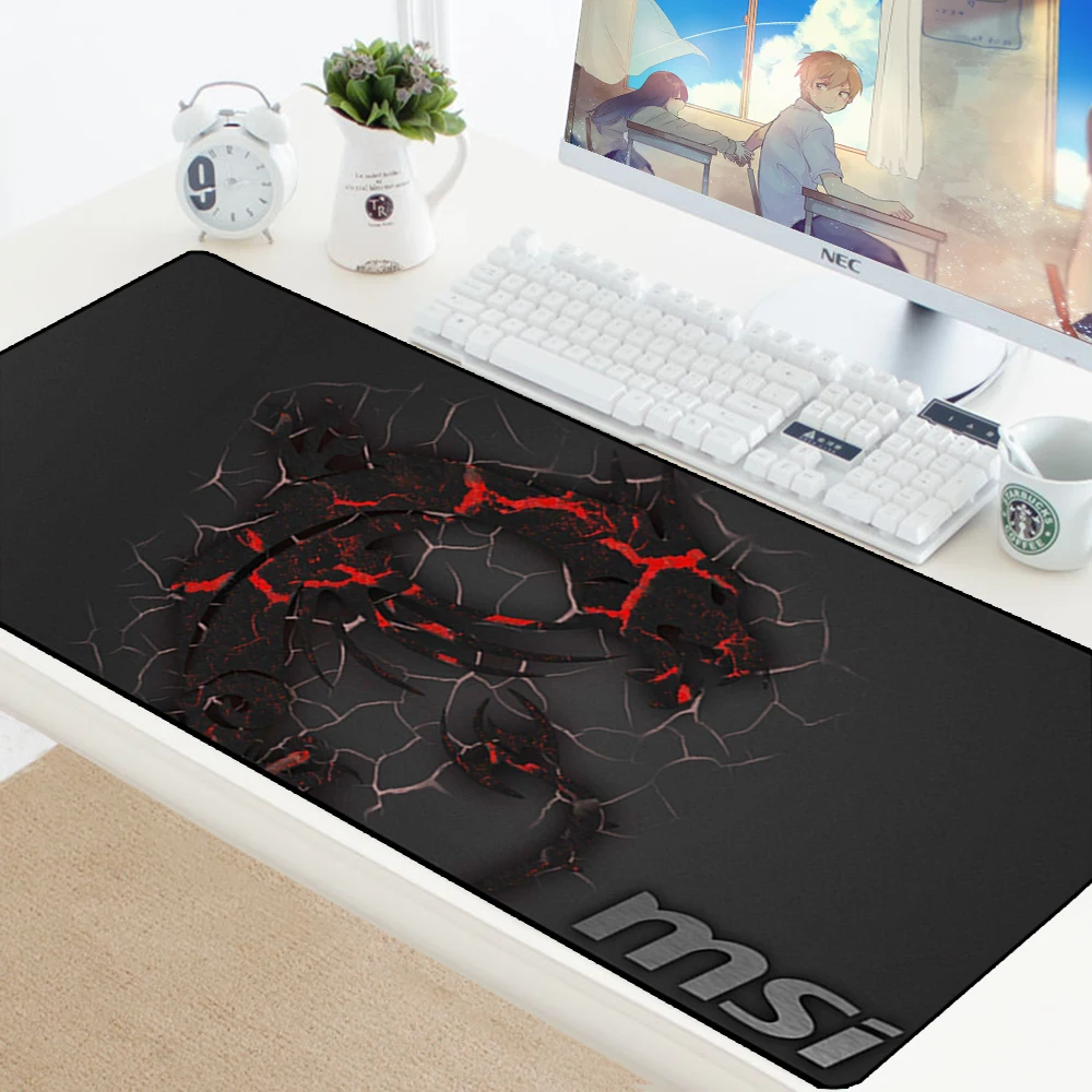MSI коврик для мыши большой XXL геймер Противоскользящий резиновый коврик игровой коврик для мыши к клавиатуре ноутбук скорость мыши мышь стол игровые коврики