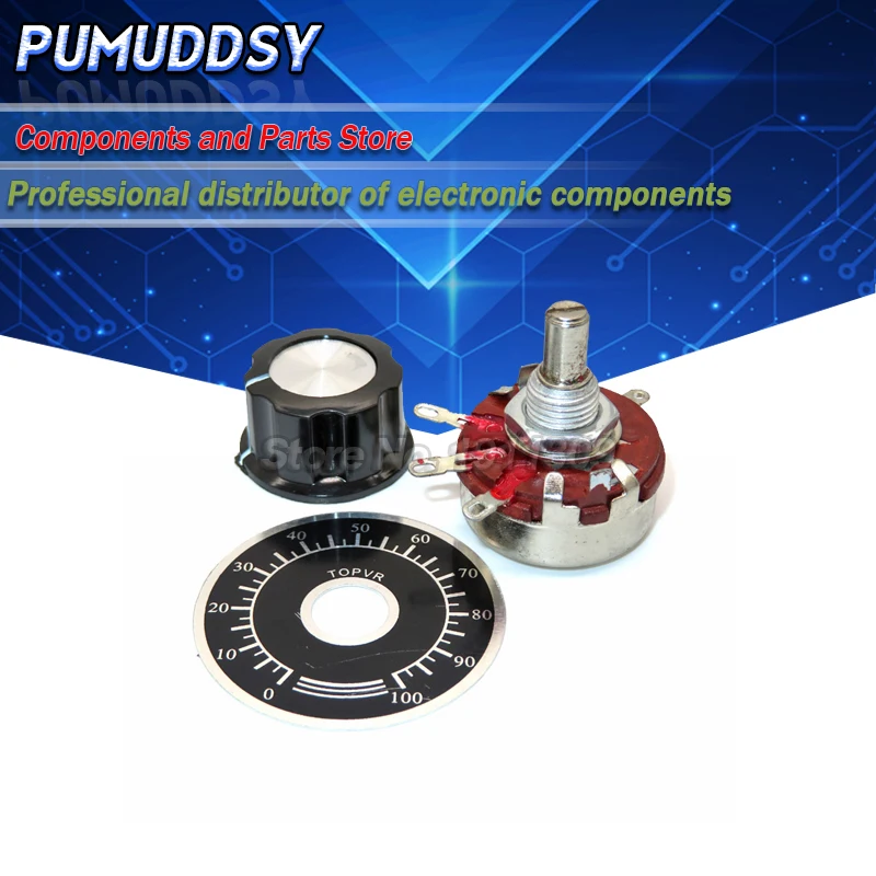 1 set (3pcs)WTH118 DIY Kit Parts 2W 1A Potentiometer 1K 2.2K 4.7K 10K 22K 47K 100K 470K 1M | Электронные компоненты и