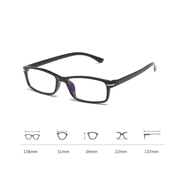 Elbru анти-синий светильник TR90 очки для чтения для женщин и мужчин Классическая квадратная оправа очки по рецепту дальнозоркости с+ 1,0 до+ 4,0