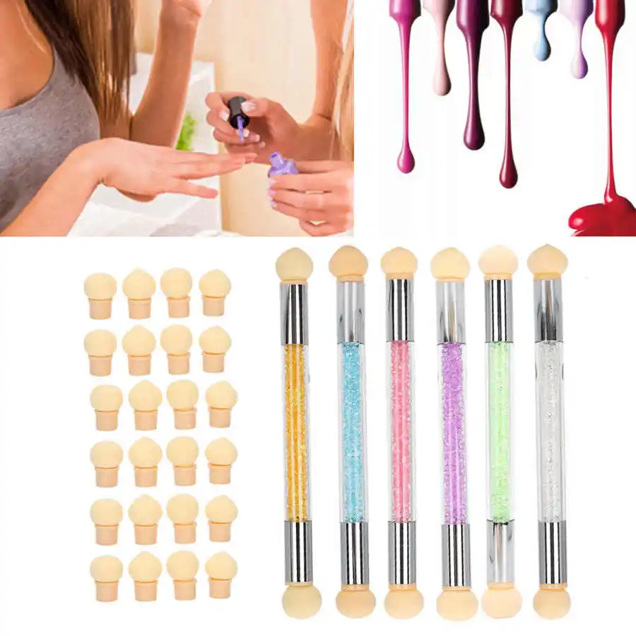 

Nail Brush 6pcs Sponge Nail Brushes Ombre Sponge Nail Art Tool Pens Nail Gradient Sponge Brushes Nails Accessoires