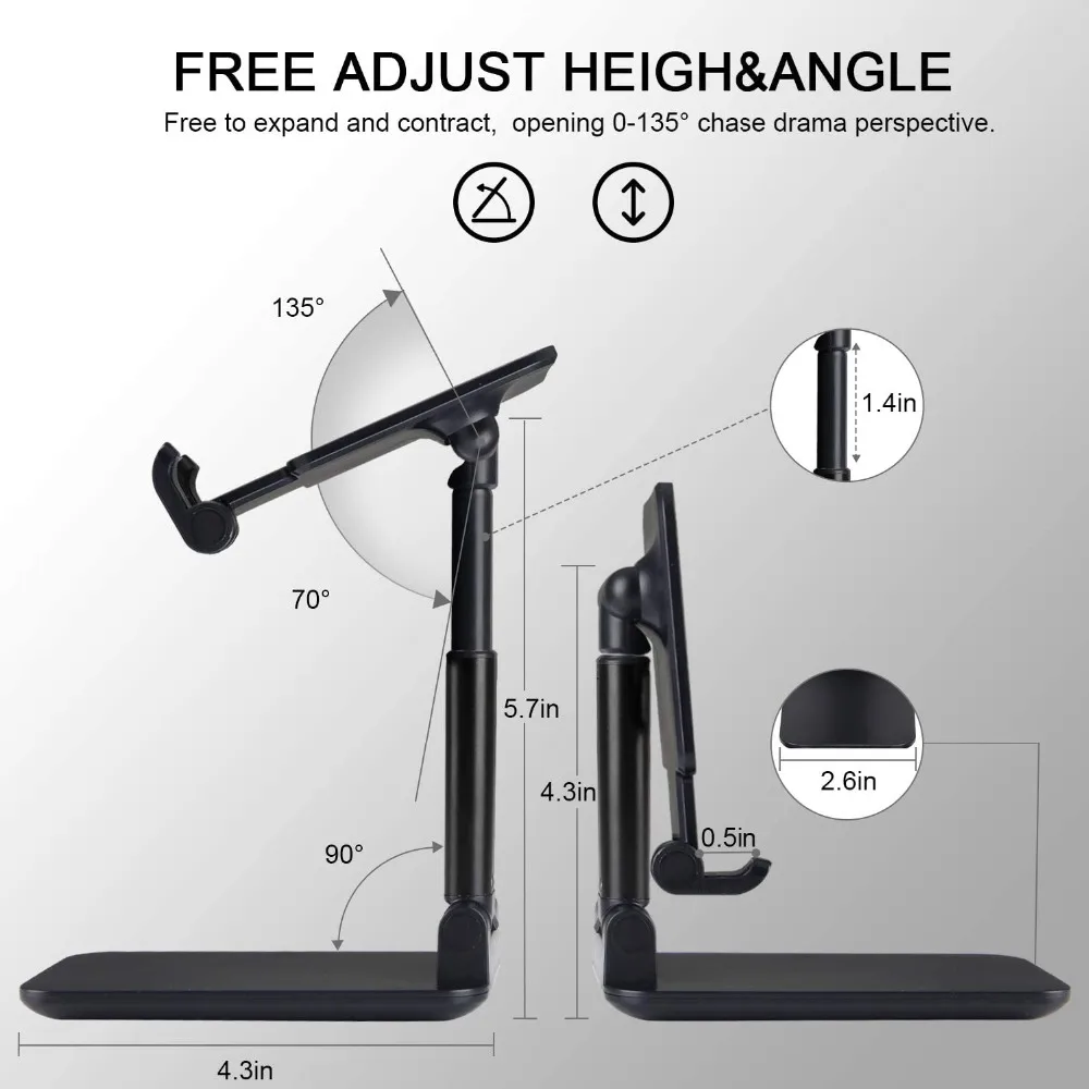 New Desk Mobile Phone Holder Stand For iPhone iPad Xiaomi Adjustable Desktop Tablet Holder Universal Table Cell Phone Stand