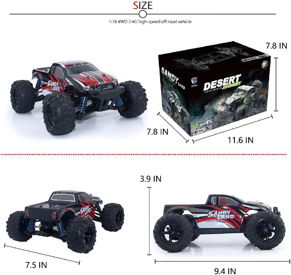9300 RC Cars 1:18 2.4G 4CH Radio Control RC Car Toys 2020 High speed Trucks Off-Road Trucks Toys for Children