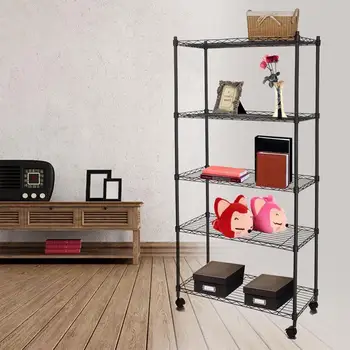 

5 Tier Metal Organizer Opslag Plank Keuken Rack Ruimtebesparend Garderobe Decoratieve Planken Kast