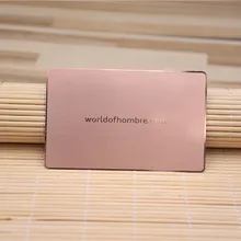 Розовое золото льняная визитная металлическая карта глянцевый логотип вырезанный Логотип панель подписи фиксированный qr-код