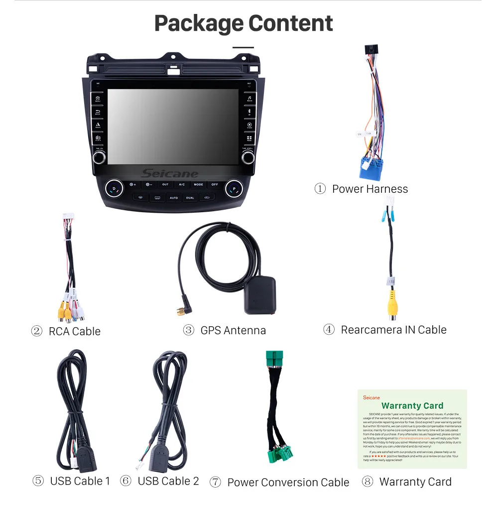 Top Seicane RAM 2GB ROM 32GB Android 9.1 Car Radio GPS Navigation For Honda Accord 7 2003-2007 car multimedia player Auto Stereo 19